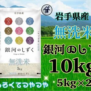 お米　無洗米【岩手県産無洗米銀河のしずく10kg 】5kg×2 6年連続特A評価を獲得しました！　白くて艶やか♪