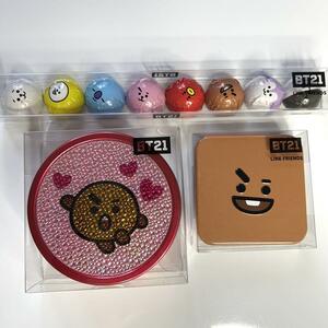 BT21 Shooky スパークラウンド缶 & スクエア缶 &チョコ 3点