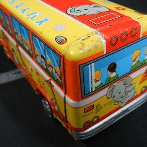 昭和 レトロ ブリキ 東京プレイシング商会 ようちえんバス 全長約21センチ 中古 箱なし 幼稚園バスの画像9