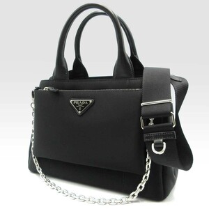 プラダ ハンドバッグ PRADA ショルダーポーチ(着脱可能) チェーンストラップ 2WAY 1BG364 UKW F0002(ブラック) アウトレット レディース