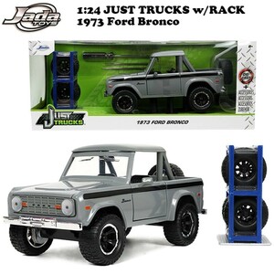 JADATOYS 1:24 JUST TRUCKS w/RACK & WHEELS 1973 FORD BRONCO ミニカー