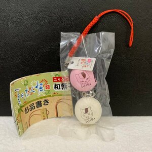 < не использовался >. белый . голова nyanko. сырой японские сладости ремешок Natsume's Book of Friends три * размер примерно 5.5cm(wo