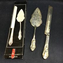 CAKE KNIFE & PASTRY SERVER シルバーカトラリー　ケーキカット　パストレイ　ケーキナイフ　シルバープレート　SILVER PLATE 高島屋_画像1