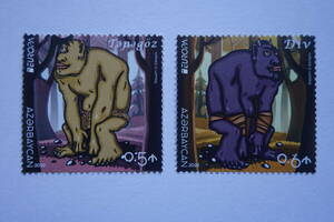 外国切手： アゼルバイジャン切手「（2022年ヨーロッパ切手）共通テーマ・伝説と神話」 2種完 未使用