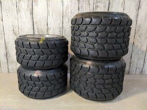 BRIDGESTONE/ブリヂストン レーシングカート用 レインタイヤ 4本セット アルミホイール付き 現状品