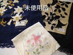 【未使用】ブランド 大判 ハンカチ ニナリッチ ピエールバルマン シルク PIERRE BALMAIN NINA RICCI