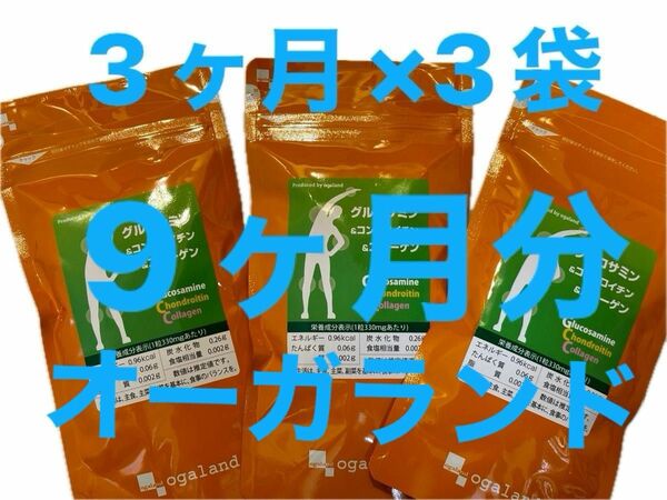 グルコサミン ＆ コンドロイチン ＆ コラーゲン （約3ヶ月分）×3袋　合計9ヶ月分