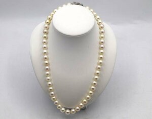 ②本真珠　パール　ネックレス　SILVER留め具　シルバー　～8.5mm　アクセサリー　全長44㎝　重量41.2ｇ