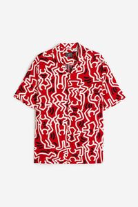 H&MデザイナーズコラボKeith Haringキースヘリング リゾートシャツ アロハシャツ 総柄 半袖シャツ 半袖 ガラシャツ