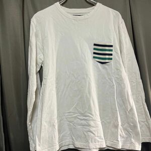 ビームス　beams メンズ　Tシャツ ロンT 長袖 カットソー ホワイト ポケット