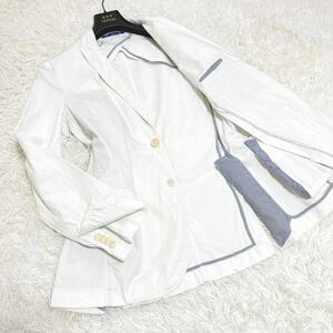 【美品/希少カラー】MARCEL LASSANCE マルセルラサンス テーラードジャケット シップス SHIPS イタリア製 コットン100% 綿 白 ホワイト M