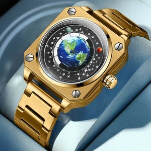  special price new goods unused wristwatch quarts men's lady's analogue silicon stainless steel star the earth cosmos military waterproof Impact-proof c2642