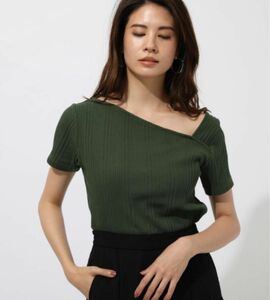 【AZUL by moussy】半袖 リブ Tシャツ