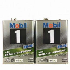 #530-⑧　 Mobil 1（ モービル1） 5W-30 ILSAC GF-6A　4L缶2個　合計8L