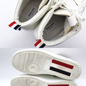 THOM BROWNE トムブラウン レザー ハイカットスニーカー 白 ホワイト 靴 シューズ US9(約27.0cm) メンズの画像8
