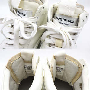 THOM BROWNE トムブラウン レザー ハイカットスニーカー 白 ホワイト 靴 シューズ US9(約27.0cm) メンズの画像7