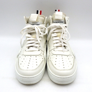 THOM BROWNE トムブラウン レザー ハイカットスニーカー 白 ホワイト 靴 シューズ US9(約27.0cm) メンズの画像2