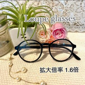 ルーペ眼鏡　拡大鏡　メガネ型ルーペ　メガネ型拡大鏡　拡大鏡メガネ　拡大倍率1.6