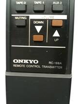  ★島kA 62 除菌・簡易清掃済 ONKYO CD/TUNER/TAPE リモコン RC-188A 赤外線発光確認済☆★ _画像2