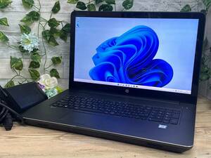 HP ZBook 17 G4 Mobile Workstation[Xeon E3-1535Mv6 3.1GHz/RAM32GB/SSD:512GB/17.3インチ/Quadro P5000]Win11 ※ジャンク扱い 