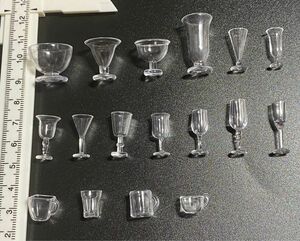 大人気【0654】ミニチュア パフェ コップ グラス 17種類 約7.5~20.5mm