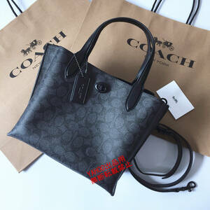 ★COACHバッグ★コーチ新作 C8562 チャコールブラック ハンドバッグ トートバッグ ショルダーバッグ 男女兼用 アウトレット品 新品