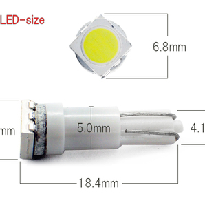10個 T5 LED 【24V】3チップSMD 白 メーター球 エアコン球 ダッシュボードパネル内 5050チップ ホワイト SX021H の画像3