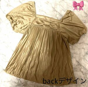 姫系 backリボン GOLDぽわん袖 トップス size M