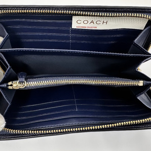 100円～◎COACH コーチ 財布 ラウンドファスナー 紺 長財布 ウォレット ラウンドジップ マーサアコーディオンジップウォレットの画像6