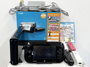 100円～◎NINTENDO 任天堂 ニンテンドー WiiU 本体 wii U 黒 32GB WUP-101 プレミアムセット 初期化 wiiリモコン ４個 wiiUソフトセット