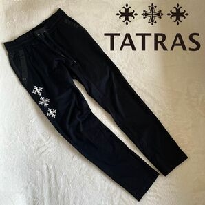 TATRAS [Exclusive] ロゴ刺繍パンツ　スウェット　ブラック　黒 ジョガーパンツ イージーパンツ