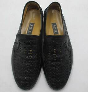 【中古品】高級紳士靴 BALLY 黒 メッシュ 24.5cm 6 1/2F 