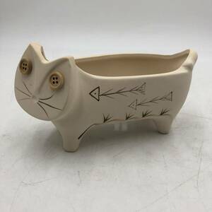 【未使用品】★陶器の植木鉢★猫のプランター　ミニポット　小物入れ　インテリア