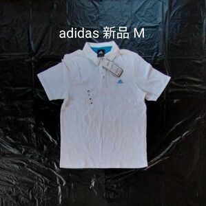 adidas　ポロシャツ 　M　新品　半袖ポロシャツ　白　半袖　テニスシャツ　ゴルフシャツ