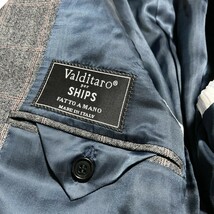 Valditaro★シップス最高級ライン イタリア製★ウィンドウペン シルク&カシミア混 段返り3Bスーツ セットアップ ジャケット パンツ 灰 44_画像5