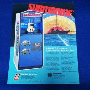  Namco mid way sub marine arcade leaflet catalog pamphlet 