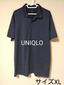 UNIQLO＊ポロシャツ・半袖・サイズXL＊ボーダー・ブラック系＊トップス・メンズ・スポーツウェア＊春服・夏服