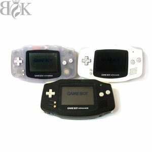 1円～ 任天堂 ゲームボーイアドバンス 3点まとめ AGB-001 ミルキーブルー ホワイト ブラック 通電のみ確認 ジャンク扱い Nintendo ◇