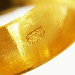 純金 K24 彫刻リング 現状：約13号(調整可) 縦幅:約7.1mm 約9.1g ゴールド 指輪 ■の画像6