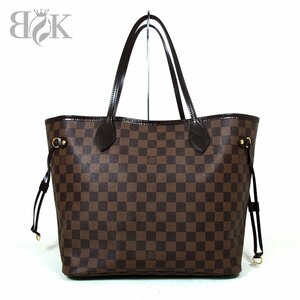 美品 ヴィトン ダミエ ネヴァーフルMM N51105 トートバッグ ハンドバッグ ゴールド金具 ブラウン LOUIS VUITTON ◆