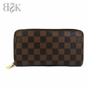 ヴィトン ダミエ ジッピーウォレット M41661 長財布 多収納 ゴールド金具 ブラウン LOUIS VUITTON ◆