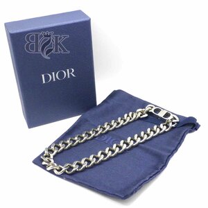  Dior CD Icon choker necklace flat silver color box attaching *