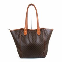 セリーヌ トートバッグ M07 ハンドバッグ マカダム柄 内側ファスナーポケット付 ブラウン CELINE ◆_画像2