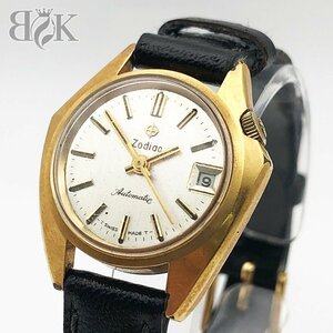  Zodiac self-winding watch lady's wristwatch silver face Vintage ZODIAC moveable goods +