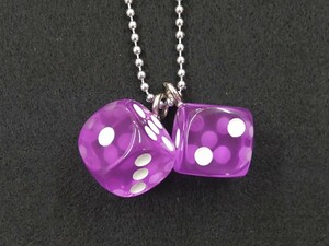  dice pendant purple rhinoceros koro50s rockabilly cream soda lock n roll 