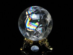 誠安◆天然石最高級品虹入りヒマラヤ水晶丸玉 25mm [T317-4200]