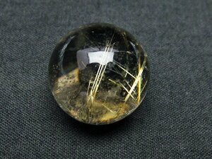 誠安◆天然石高級品ルチル入り水晶丸玉 18mm [T637-4261]