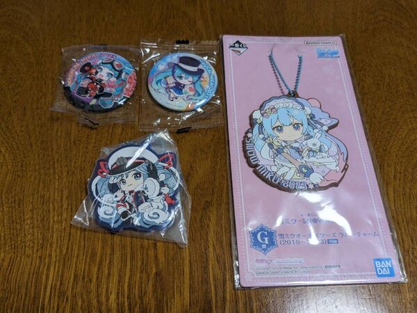 初音ミク ラバーストラップ 缶バッジ セット 雪ミク