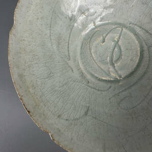 中国美術 宋時代 景徳鎮 影青輪花六角切目茶碗 影青堆刻花文花口碗 唐物 古物保証 時代物 S420B45の画像7