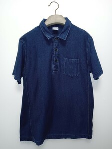 (美品)Champion REVERSE WEAVE インディゴポロシャツ　Ｌサイズ　C8-k330 綿100%